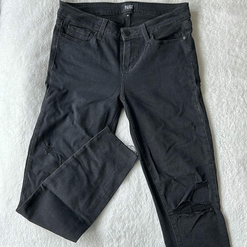 PAIGE DENIM | vertigo ankle:high rise distressed skinny | size:29 | lightly worn